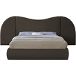 Meridian Furniture Everest Brown Boucle Fabric Queen Bed
