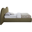 Meridian Furniture Everest Olive Green Boucle Fabric Queen Bed