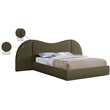 Meridian Furniture Everest Olive Green Boucle Fabric Queen Bed