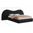 Meridian Furniture Everest Black Linen Textured Fabric Queen Bed