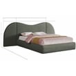Meridian Furniture Everest Olive Green Linen Textured Fabric King Bed