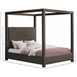 Meridian Furniture Eden Contemporary Boucle Fabric Queen Bed in Brown