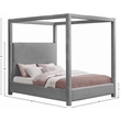 Meridian Furniture Eden Contemporary Boucle Fabric King Bed in Gray