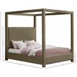 Meridian Furniture Eden Contemporary Boucle Fabric King Bed in Olive
