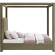 Meridian Furniture Eden Contemporary Boucle Fabric Queen Bed in Olive