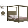 Meridian Furniture Eden Contemporary Boucle Fabric Queen Bed in Olive