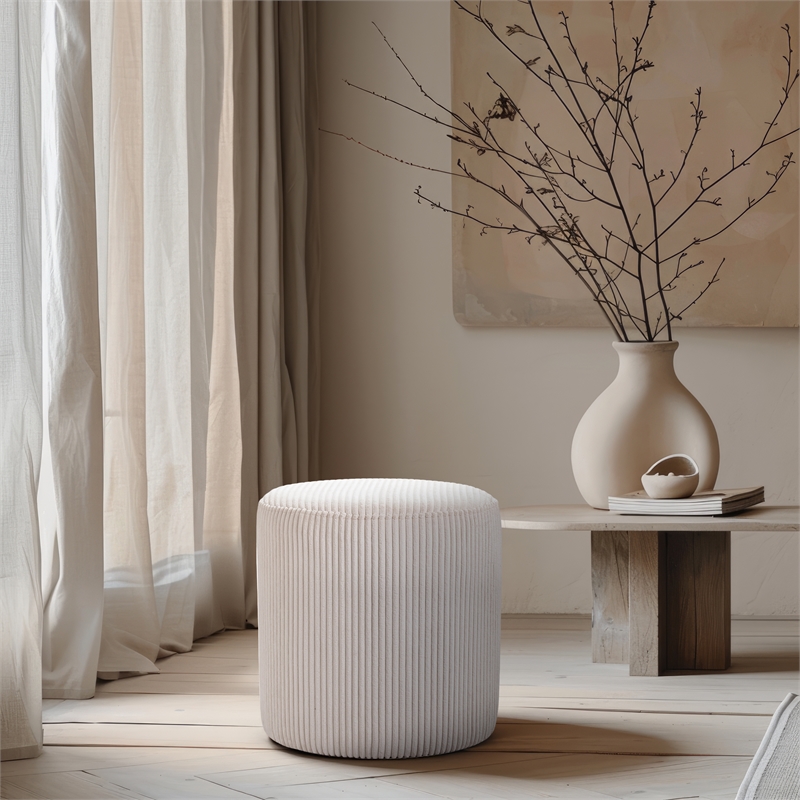 Meridian Furniture Roy Beige Ottoman/Stool