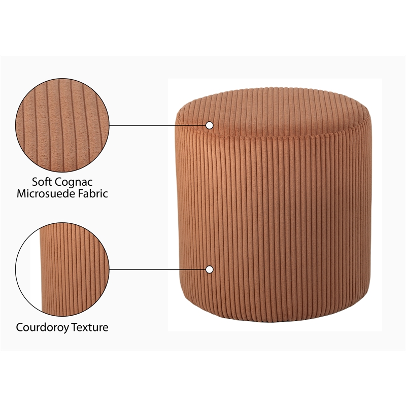 Meridian Furniture Roy Cognac Ottoman/Stool