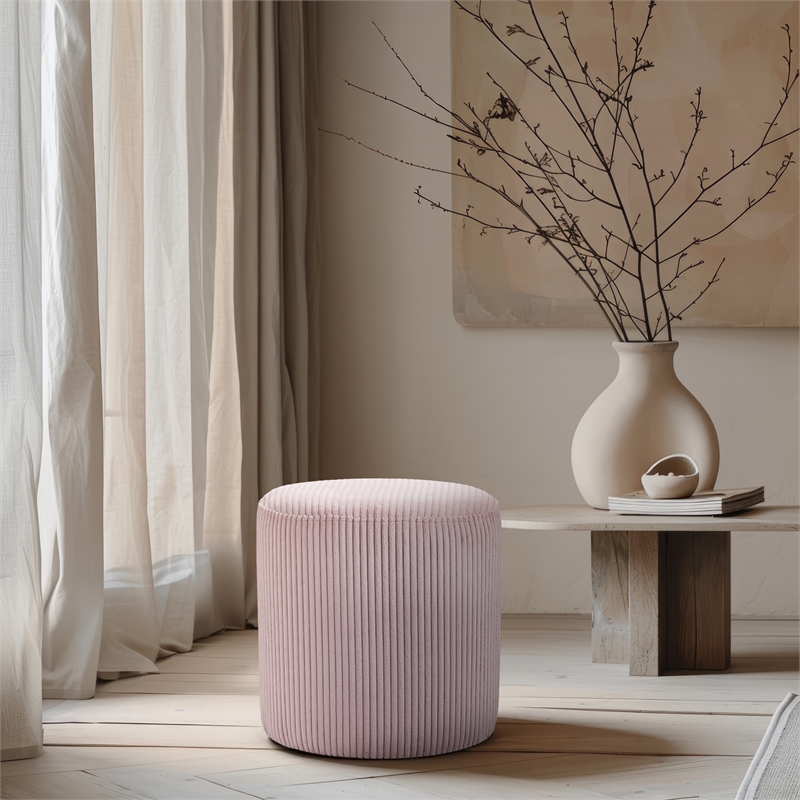 Meridian Furniture Roy Pink Ottoman/Stool