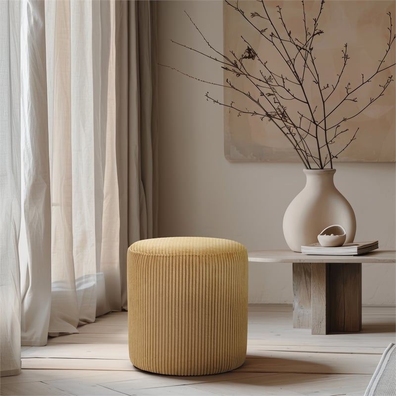 Meridian Furniture Roy Yellow Ottoman/Stool