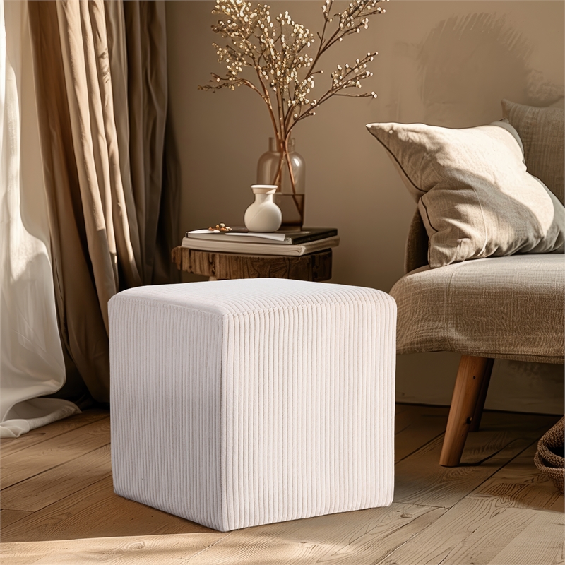Meridian Furniture Roy Beige Ottoman/Stool