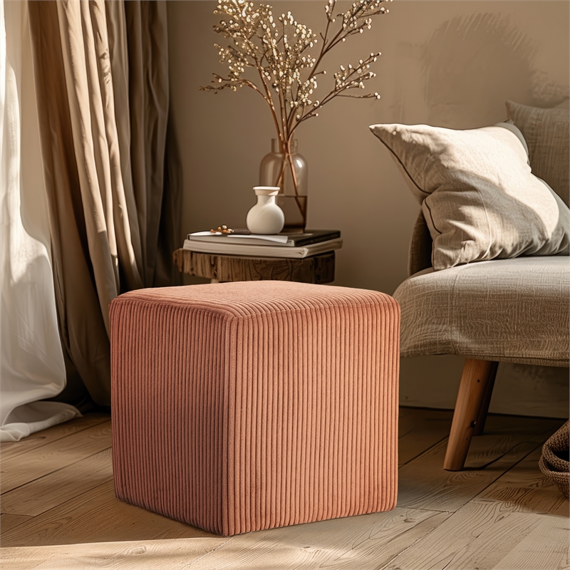 Meridian Furniture Roy Cognac Ottoman/Stool