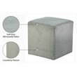 Meridian Furniture Roy Grey Ottoman/Stool