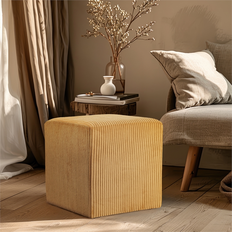 Meridian Furniture Roy Yellow Ottoman/Stool