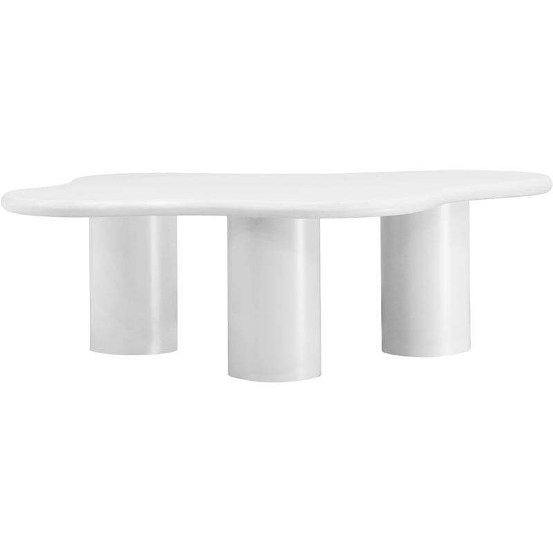 Meridian Furniture Romaine Contemporary Metal Coffee Table in White