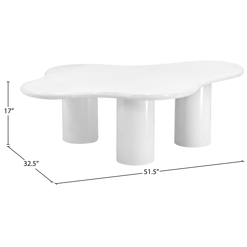 Meridian Furniture Romaine Contemporary Metal Coffee Table in White