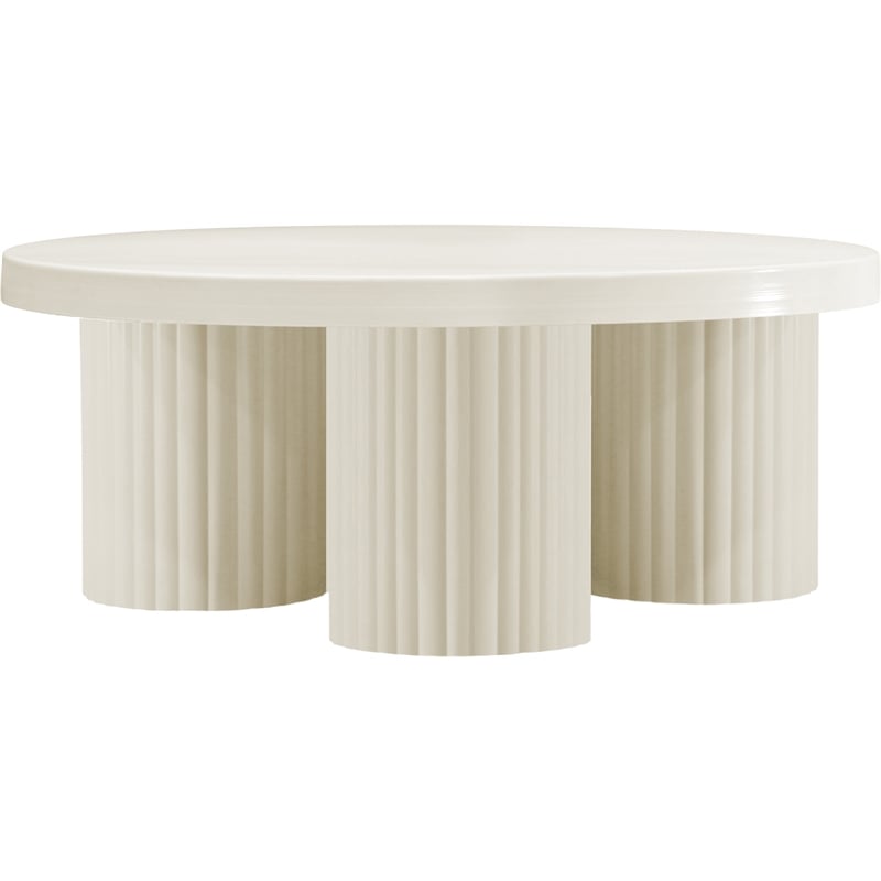 Meridian Furniture Rhodes Contemporary Metal Coffee Table in Cream