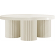 Meridian Furniture Rhodes Contemporary Metal Coffee Table in Cream