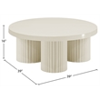 Meridian Furniture Rhodes Contemporary Metal Coffee Table in Cream