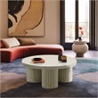 Meridian Furniture Rhodes Contemporary Metal Coffee Table in Cream