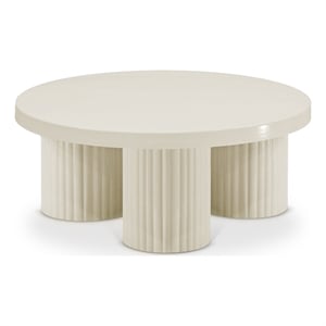 Meridian Furniture Rhodes Contemporary Metal Coffee Table in Cream