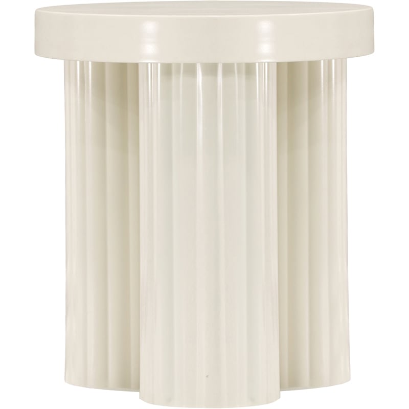 Meridian Furniture Rhodes Contemporary Metal End Table in Cream