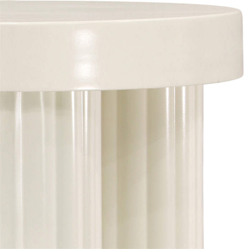 Meridian Furniture Rhodes Contemporary Metal End Table in Cream