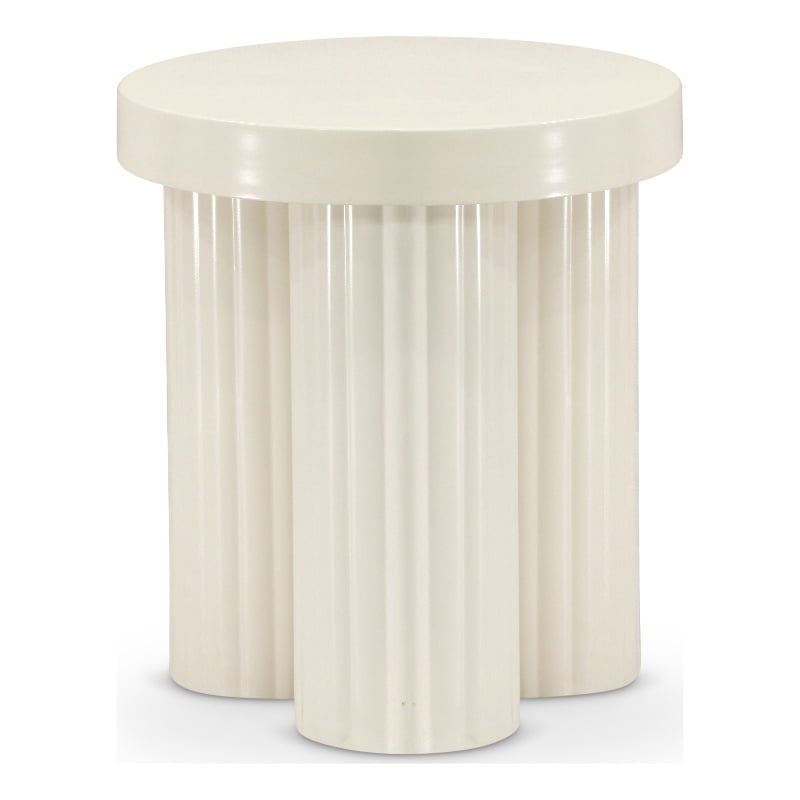 Meridian Furniture Rhodes Contemporary Metal End Table in Cream