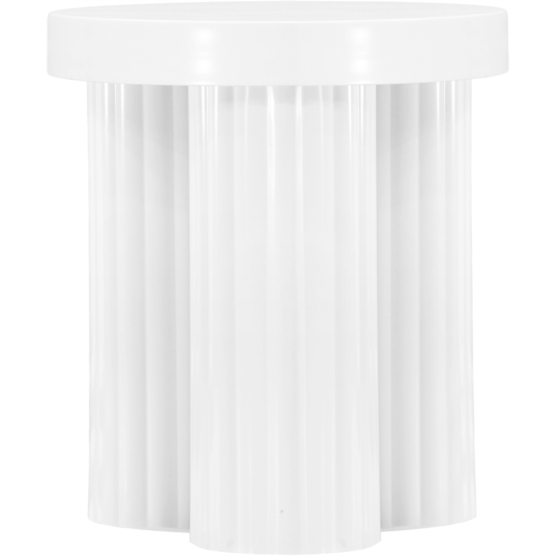 Meridian Furniture Rhodes Contemporay Metal End Table in White
