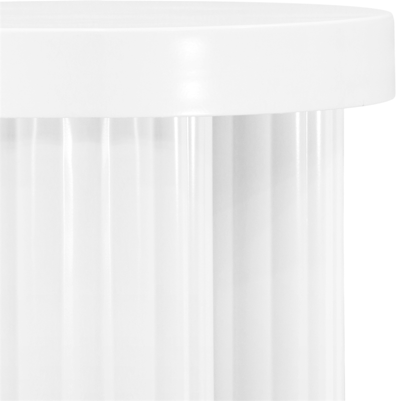 Meridian Furniture Rhodes Contemporay Metal End Table in White