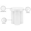 Meridian Furniture Rhodes Contemporay Metal End Table in White