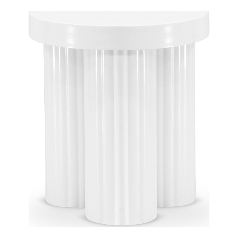 Meridian Furniture Rhodes Contemporay Metal End Table in White