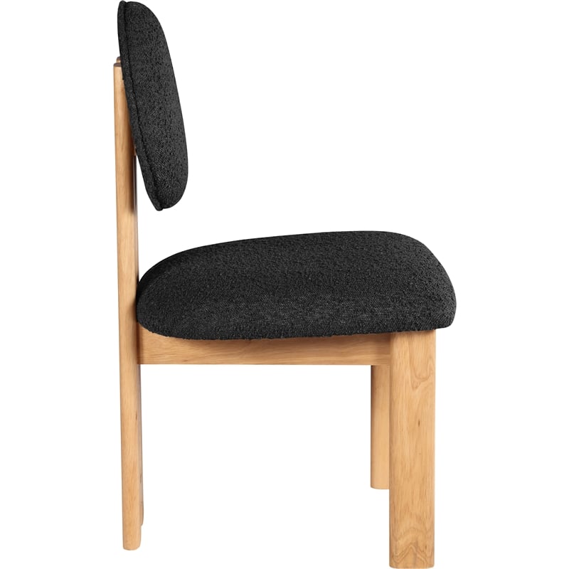 Meridian Furniture Napa Black Boucle Fabric Dining Chair (Set of 2)