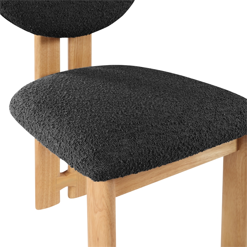 Meridian Furniture Napa Black Boucle Fabric Dining Chair (Set of 2)