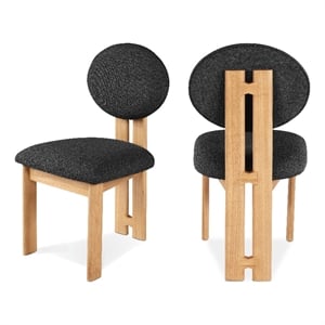 Meridian Furniture Napa Black Boucle Fabric Dining Chair (Set of 2)