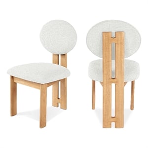 Meridian Furniture Napa Cream Boucle Fabric Dining Chair (Set of 2)