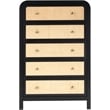 Meridian Furniture Siena Black Ash Wood and Natural Cane Chest