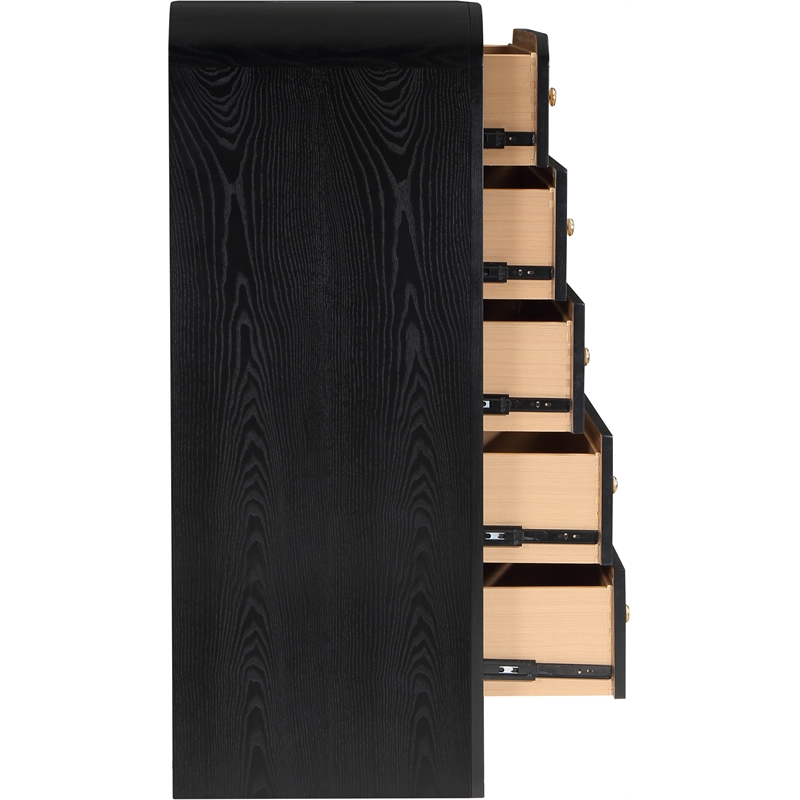 Meridian Furniture Siena Black Ash Wood and Natural Cane Chest