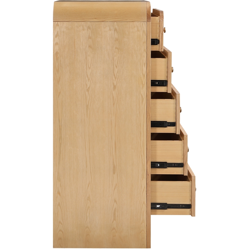 Meridian Furniture Siena Natural Ash Wood and Natural Cane Chest