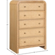 Meridian Furniture Siena Natural Ash Wood and Natural Cane Chest
