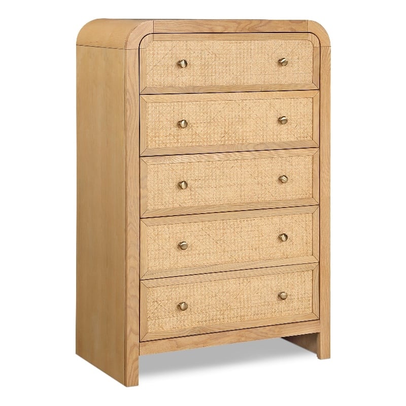 Meridian Furniture Siena Natural Ash Wood and Natural Cane Chest