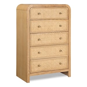 Meridian Furniture Siena Natural Ash Wood and Natural Cane Chest