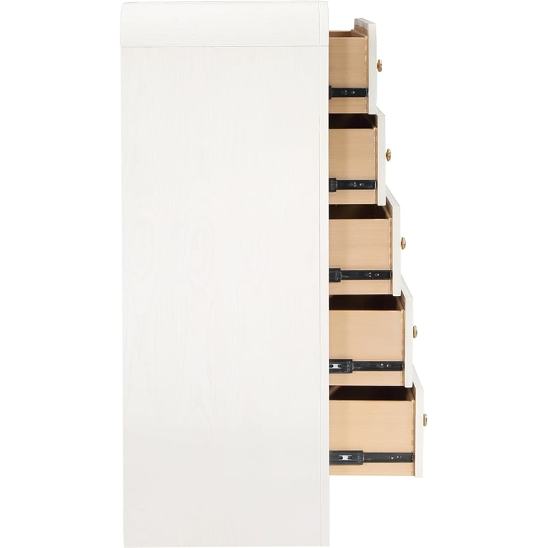 Meridian Furniture Siena White Ash Wood and Natural Cane Chest
