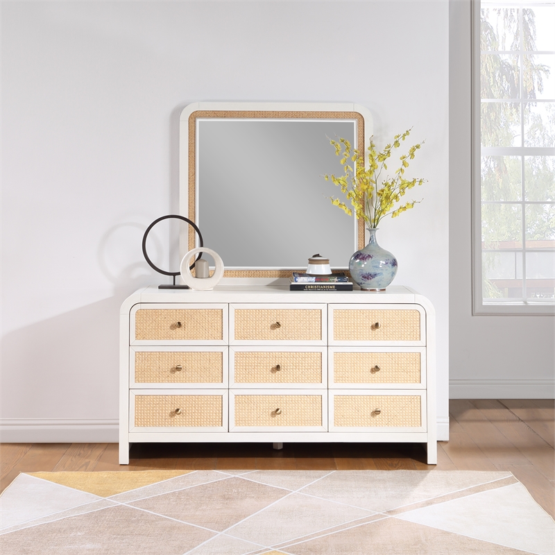 Meridian Furniture Siena White Mirror