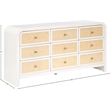 Meridian Furniture Siena White Ash Wood and Natural Cane Dresser