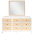 Meridian Furniture Siena White Ash Wood and Natural Cane Dresser