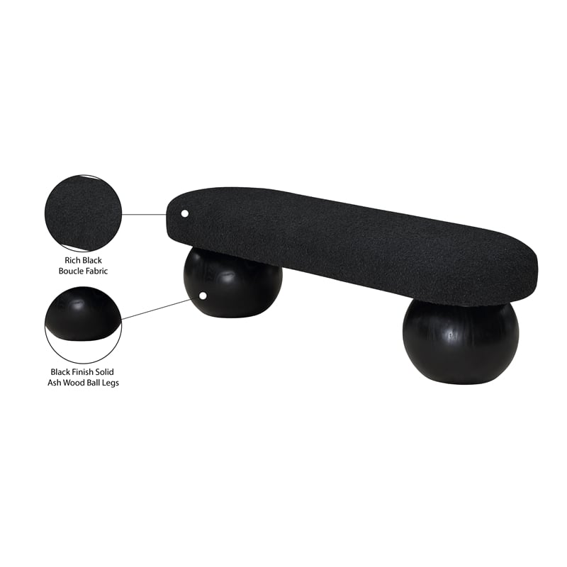Meridian Furniture Bowies Black Bench