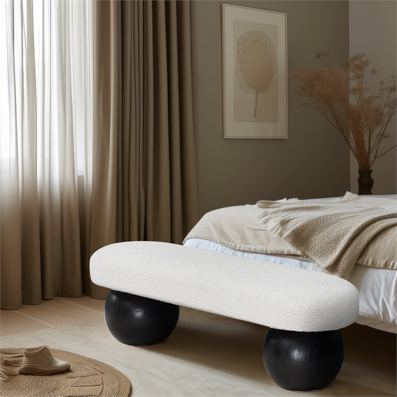 Meridian Furniture Bowies Cream Bench