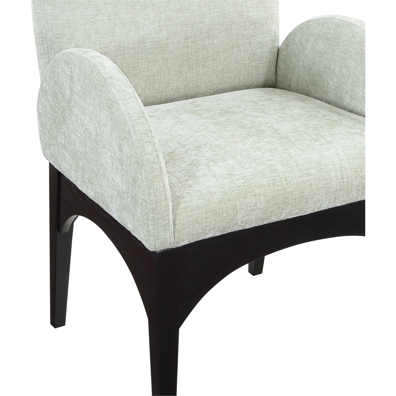 Meridian Furniture Waldorf Mint Chenille Fabric Dining Arm Chair