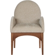 Meridian Furniture Waldorf Beige Chenille Fabric Dining Arm Chair
